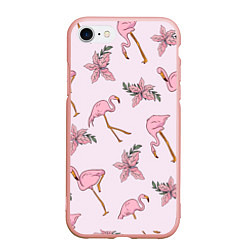 Чехол iPhone 7/8 матовый Розовый фламинго, цвет: 3D-светло-розовый