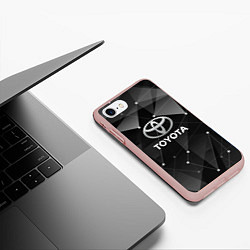 Чехол iPhone 7/8 матовый TOYOTA, цвет: 3D-светло-розовый — фото 2