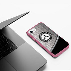 Чехол iPhone 7/8 матовый MERCEDES-BENZ, цвет: 3D-малиновый — фото 2