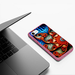 Чехол iPhone 7/8 матовый Fractal illusion, цвет: 3D-малиновый — фото 2