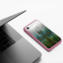 Чехол iPhone 7/8 матовый Лес мой храм, цвет: 3D-малиновый — фото 2