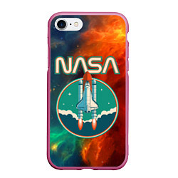 Чехол iPhone 7/8 матовый NASA, цвет: 3D-малиновый