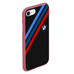 Чехол iPhone 7/8 матовый BMW CARBON, цвет: 3D-малиновый — фото 2