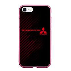 Чехол iPhone 7/8 матовый MITSUBISHI, цвет: 3D-малиновый