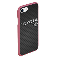 Чехол iPhone 7/8 матовый Toyota Carbon, цвет: 3D-малиновый — фото 2