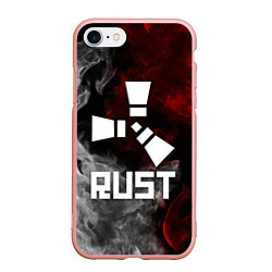 Чехол iPhone 7/8 матовый RUST, цвет: 3D-светло-розовый