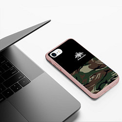 Чехол iPhone 7/8 матовый Пограничные Войска камуфляж, цвет: 3D-светло-розовый — фото 2