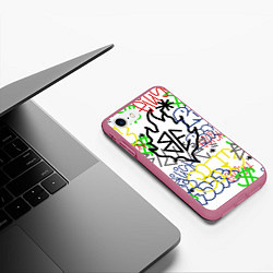 Чехол iPhone 7/8 матовый BILLIE EILISH GRAFFITI, цвет: 3D-малиновый — фото 2