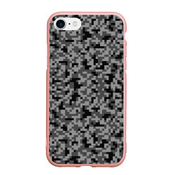 Чехол iPhone 7/8 матовый КАМУФЛЯЖ GRAY, цвет: 3D-светло-розовый