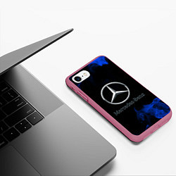 Чехол iPhone 7/8 матовый Mercedes, цвет: 3D-малиновый — фото 2