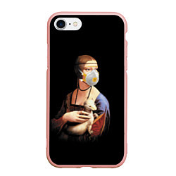 Чехол iPhone 7/8 матовый Чечилия Галлерани - дама с горностаем, цвет: 3D-светло-розовый