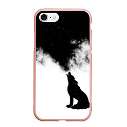 Чехол iPhone 7/8 матовый Galaxy wolf, цвет: 3D-светло-розовый