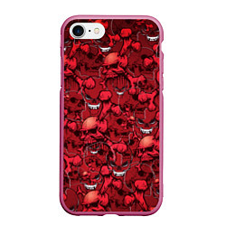 Чехол iPhone 7/8 матовый Красный череп, цвет: 3D-малиновый