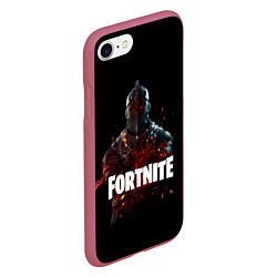 Чехол iPhone 7/8 матовый Fortnite Black Knight, цвет: 3D-малиновый — фото 2