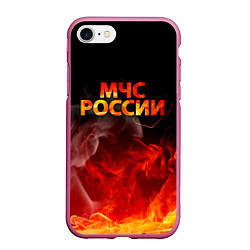 Чехол iPhone 7/8 матовый МЧС России, цвет: 3D-малиновый