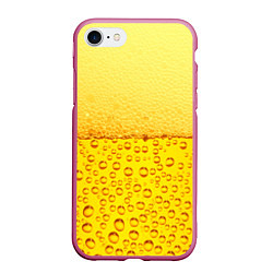 Чехол iPhone 7/8 матовый ПИВО, цвет: 3D-малиновый
