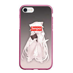 Чехол iPhone 7/8 матовый Senpai, цвет: 3D-малиновый