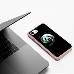 Чехол iPhone 7/8 матовый Панда и мыльный пузырь, цвет: 3D-светло-розовый — фото 2