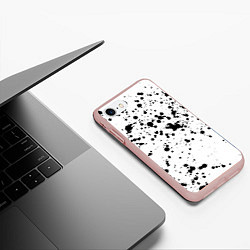 Чехол iPhone 7/8 матовый Далматинец, цвет: 3D-светло-розовый — фото 2