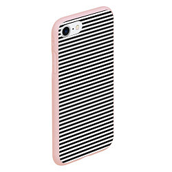 Чехол iPhone 7/8 матовый В ЧЕРНО-БЕЛУЮ ПОЛОСКУ, цвет: 3D-светло-розовый — фото 2