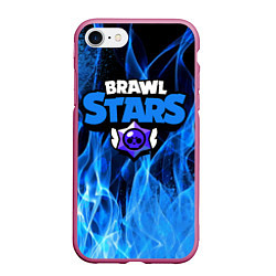 Чехол iPhone 7/8 матовый BRAWL STARS, цвет: 3D-малиновый