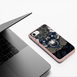 Чехол iPhone 7/8 матовый Зверь, цвет: 3D-светло-розовый — фото 2