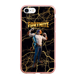 Чехол iPhone 7/8 матовый Meowcles Fortnite 2, цвет: 3D-светло-розовый