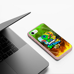 Чехол iPhone 7/8 матовый BRAWL STARS LEON TRIO, цвет: 3D-светло-розовый — фото 2