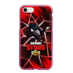 Чехол iPhone 7/8 матовый Brawl Stars CROW, цвет: 3D-малиновый