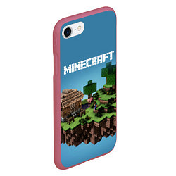 Чехол iPhone 7/8 матовый Minecraft, цвет: 3D-малиновый — фото 2