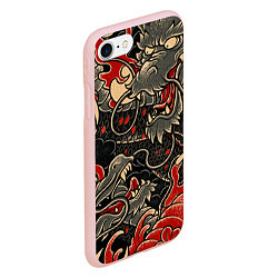 Чехол iPhone 7/8 матовый Dsquared tatoo DRAGON, цвет: 3D-светло-розовый — фото 2