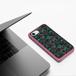 Чехол iPhone 7/8 матовый Cyber, цвет: 3D-малиновый — фото 2