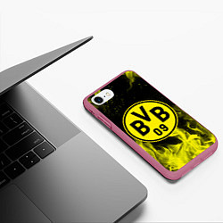 Чехол iPhone 7/8 матовый BORUSSIA, цвет: 3D-малиновый — фото 2