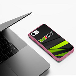 Чехол iPhone 7/8 матовый Skoda RS Z, цвет: 3D-малиновый — фото 2