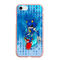 Чехол iPhone 7/8 матовый Metal Sonic, цвет: 3D-светло-розовый