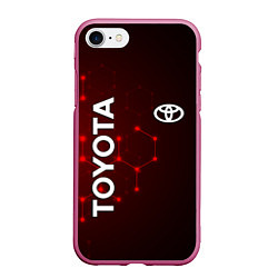 Чехол iPhone 7/8 матовый TOYOTA, цвет: 3D-малиновый