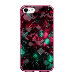 Чехол iPhone 7/8 матовый ABSTRACTION, цвет: 3D-малиновый