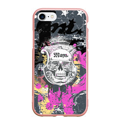 Чехол iPhone 7/8 матовый Череп, цвет: 3D-светло-розовый