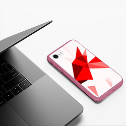 Чехол iPhone 7/8 матовый GEOMETRY RED, цвет: 3D-малиновый — фото 2