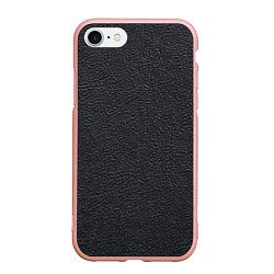 Чехол iPhone 7/8 матовый Текстура черная кожа рельеф, цвет: 3D-светло-розовый
