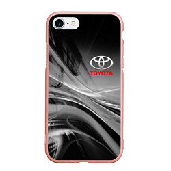 Чехол iPhone 7/8 матовый TOYOTA, цвет: 3D-светло-розовый