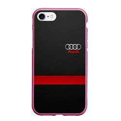 Чехол iPhone 7/8 матовый AUDI, цвет: 3D-малиновый