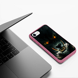Чехол iPhone 7/8 матовый ДИКИЙ ВОЛК D, цвет: 3D-малиновый — фото 2