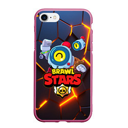Чехол iPhone 7/8 матовый BRAWL STARS NANI НАНИ, цвет: 3D-малиновый