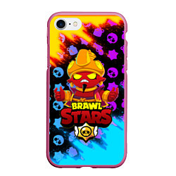 Чехол iPhone 7/8 матовый BRAWL STARS EVIL GENE ДЖИН, цвет: 3D-малиновый