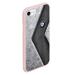 Чехол iPhone 7/8 матовый BMW - emblem - metal - texture, цвет: 3D-светло-розовый — фото 2