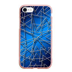 Чехол iPhone 7/8 матовый Треугольники, цвет: 3D-светло-розовый