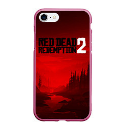 Чехол iPhone 7/8 матовый Red Dead Redemption 2, цвет: 3D-малиновый