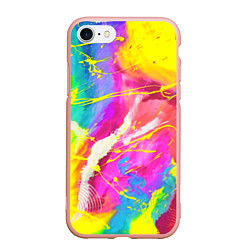 Чехол iPhone 7/8 матовый ТИ-ДАЙ, цвет: 3D-светло-розовый