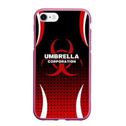 Чехол iPhone 7/8 матовый Umbrella, цвет: 3D-малиновый